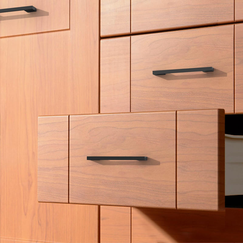 10 Pack 3 Inch(76mm) Cabinet Pull Matte Black Kitchen Cabinets Handles Black Cabinet Hardware for Cupboard Square Kitchen Pulls for Cabinets Drawer Handles 3" Hole Center(76mm) 10 Pack