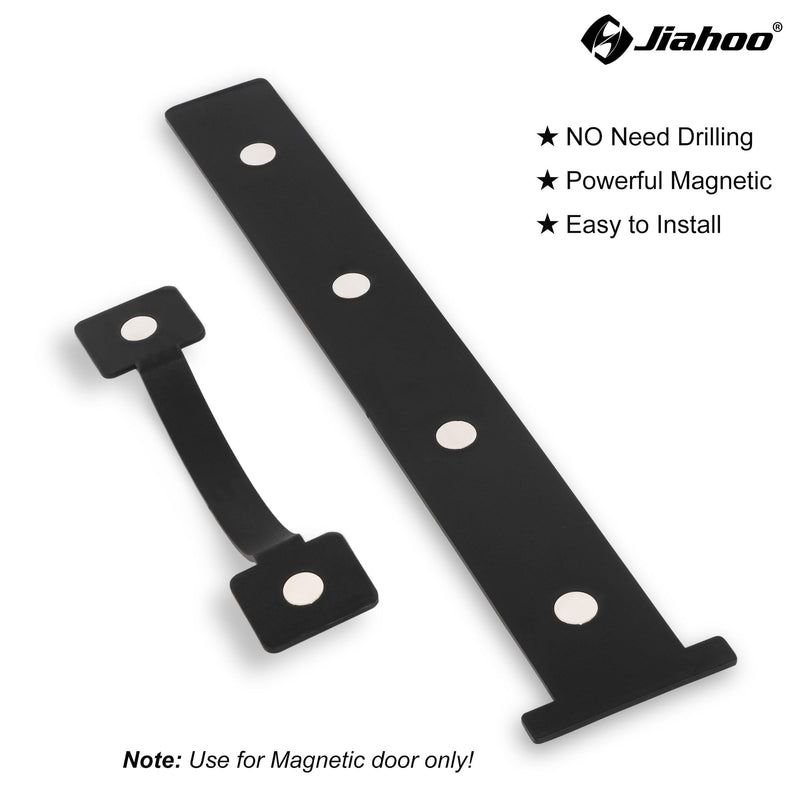 JIAHOO Magnetic Garage Door Decorative Hardware, Garage Door Hardware Kit Decorative 8 Hinges & 4 Handles, Curb Appeal Garage Door Accents, Black Magnetic Garage Door Hardware, 2 Sets