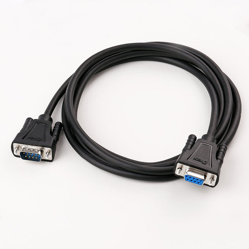 DTech 6ft RS232 Serial Cable Extension Male to Female 9 Pin Straight Through, Laptop