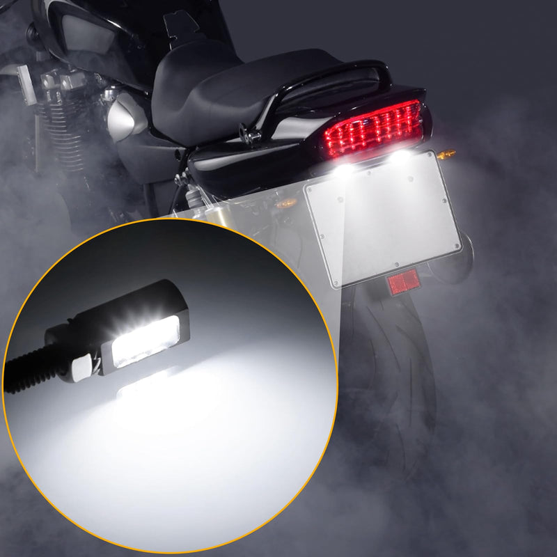 LED License Plate Light,License Tag Screw Bolt Lamp,12V White LED Bulb, Waterproof/Rainproof IP68 Aluminium Light Holder, Legal for Car Motorcycle Truck RV ATV Bike 2PCS (Black) Black