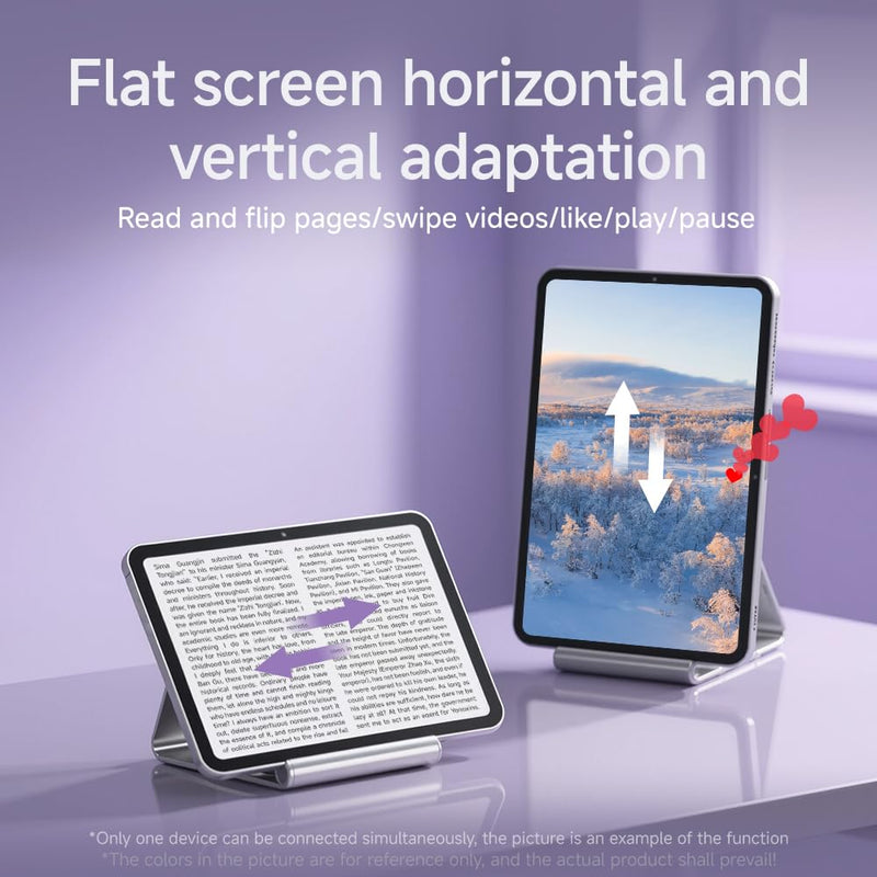 E3 Controls Bluetooth Page Flipping, Suitable for Smartphones, Mobile Tablets, Computers Tiktok、 Music Switching, Android e-Book Reader XTEINK Reader Flipping Left and Right Pages(Purple) Purple