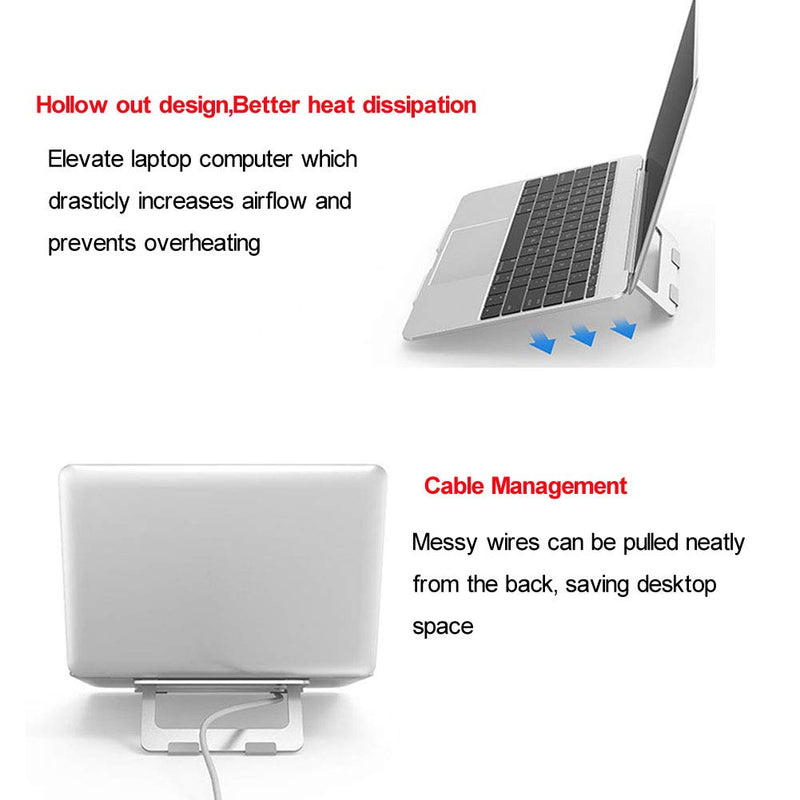 Soke-Six Laptop Stand,Aluminum Portable Foldable Laptop Support Stand Holder Desk Table Mobile Phone Stand for iPad MacBook Pro Air Notebook