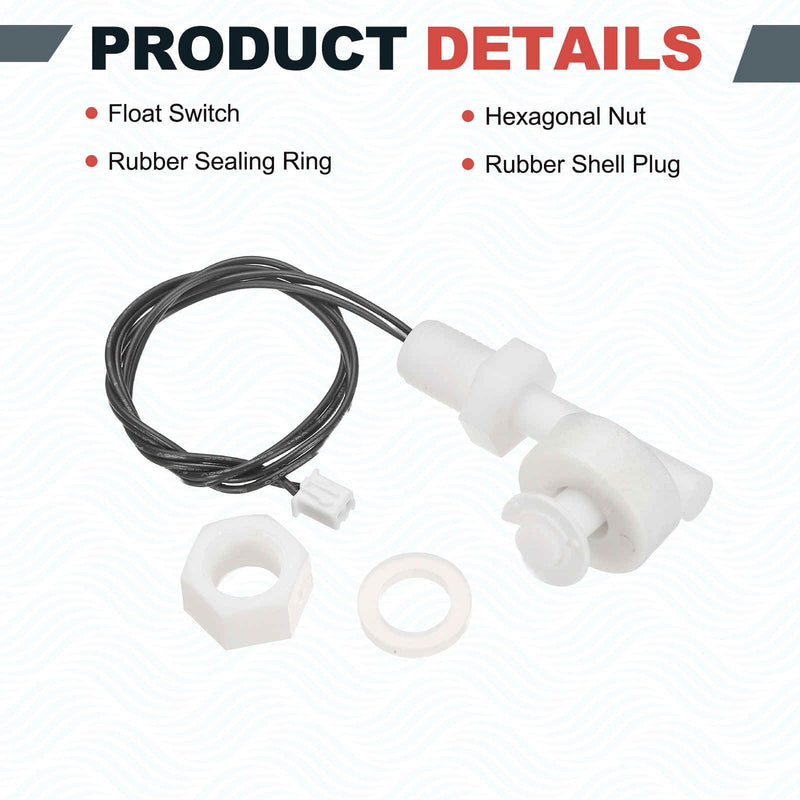 MECCANIXITY 2 Pack PP Float Switch M12 Plastic Liquid Level Sensor, Fish Tank Water Float Controller Sensor Switch with 40cm Rod for Smart Toilet Solar Tank Pool Pump Liquid Control