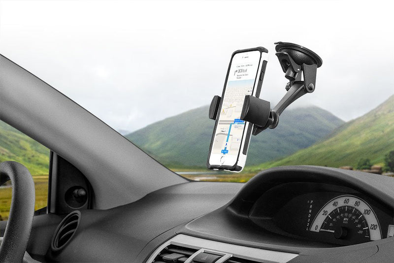 ARKON Mounts Sticky Suction Mount with RoadVise Phone Holder For Cars and Trucks, Fully Adjustable with Powerful Suction Mount or Dash Mounting, Fits iPhone, Galaxy, Note & more