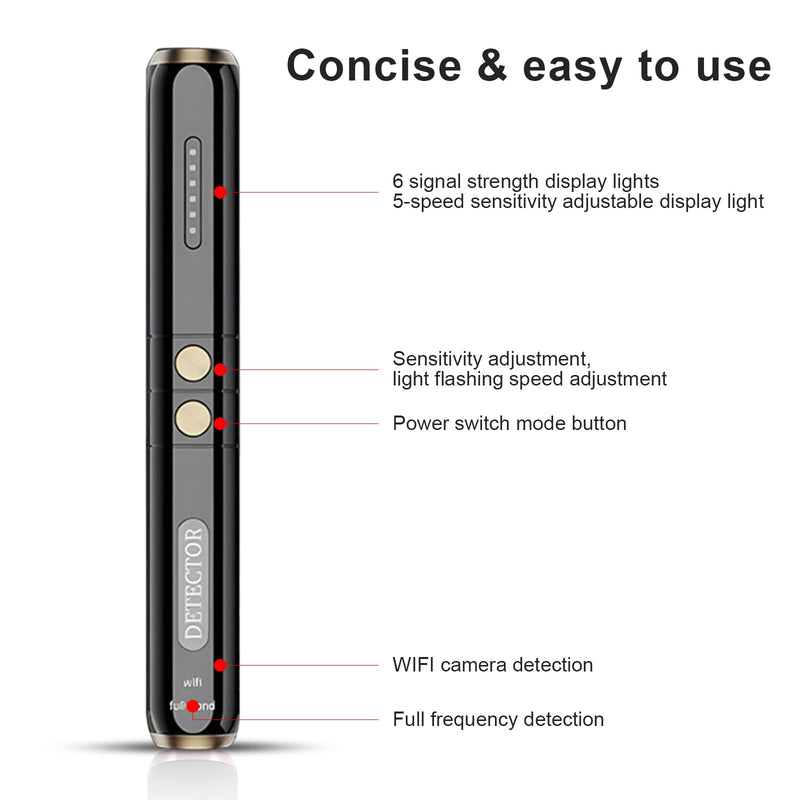 Hidden Camera Detectors – Small Anti Spy with Audio/Video GPS Tracker RF Detector for Wireless Cameras and Cars Tracking Device - Mini Travel Pen for Finding Spying Voice Recorder Bug Devices S3