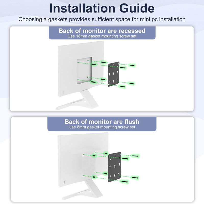 2 Packs VESA Mounting Kit Compatible with Intel NUC 13 12 11 10 8 7 6 5 Gen VESA Monitor Adapter Plate Compatible with Intel NUC Mini PC Mounting Bracket to Attach NUC Mini PC to the Back of a Monitor