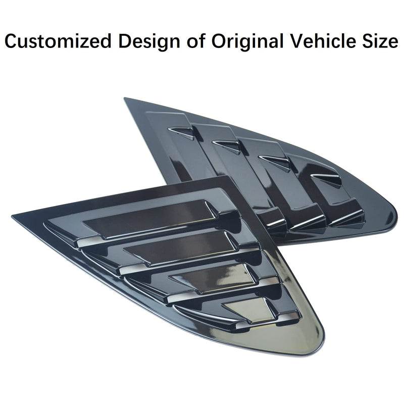 for Chevy Malibu 2016-2024 Rear Side Window Louvers, Racing Style Louvers Air Vent Scoop Shades Cover Blinds 1Pair - Glossy Black