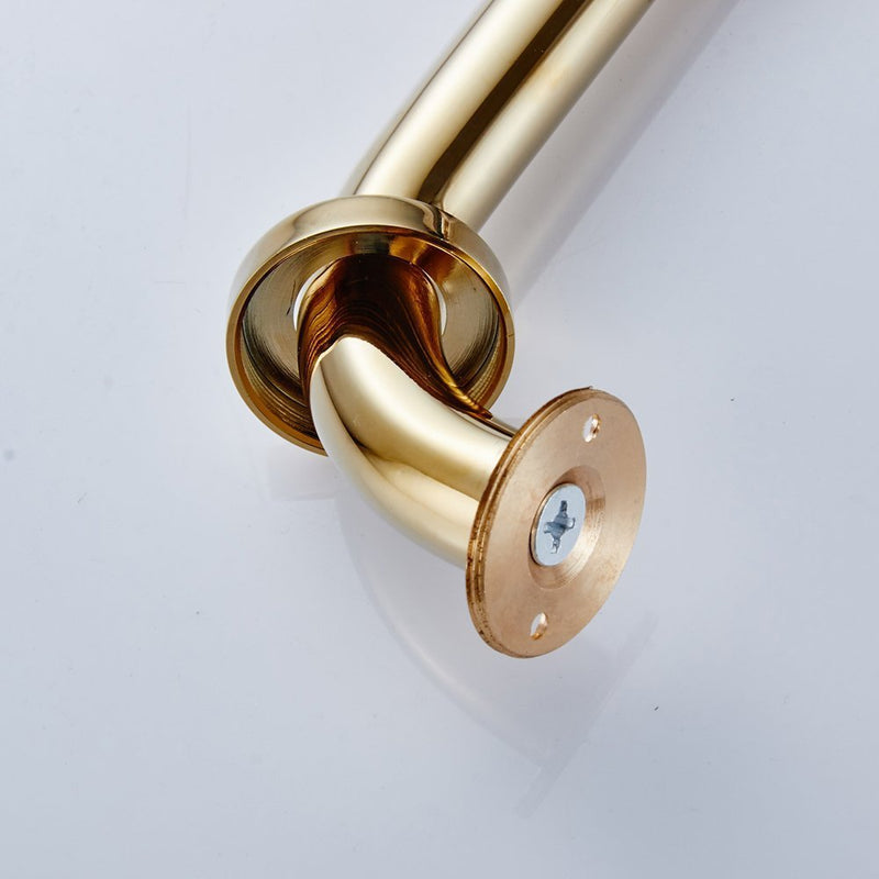 Leyden Brass Shower Grab Bar，Gold Support Bar Bathroom Hand Safety Handrail for Elderly Wall Senior Rail Handle for Tub, Toilet 12 Inch