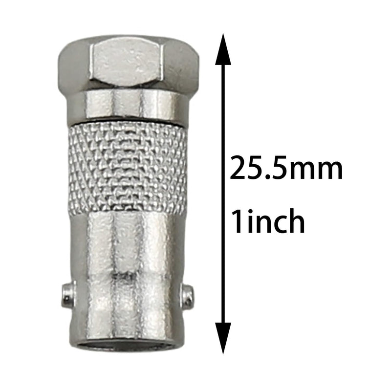 4PCS Nickel Plated Zinc Alloy F Type Male to BNC Type Female Coaxial Connector Suitable for Radio Antennas and Video Applications