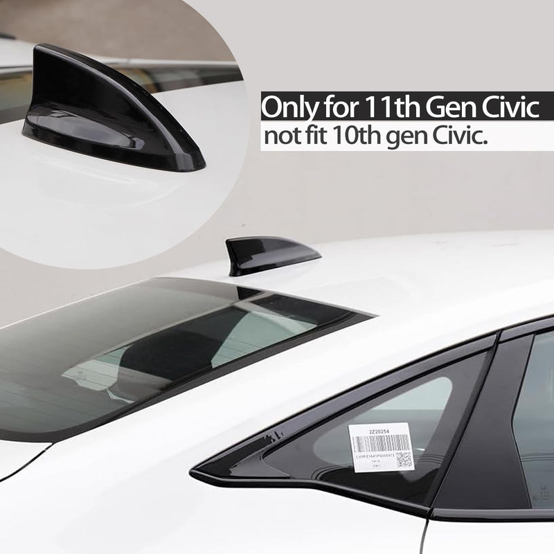 Car Shark Fin Cover Roof Antenna Cover for 11th Generation Civic 2022 2023 2024 2025, Car Shark Fin Cover for Civic Accessories (Glossy Black) Glossy Black