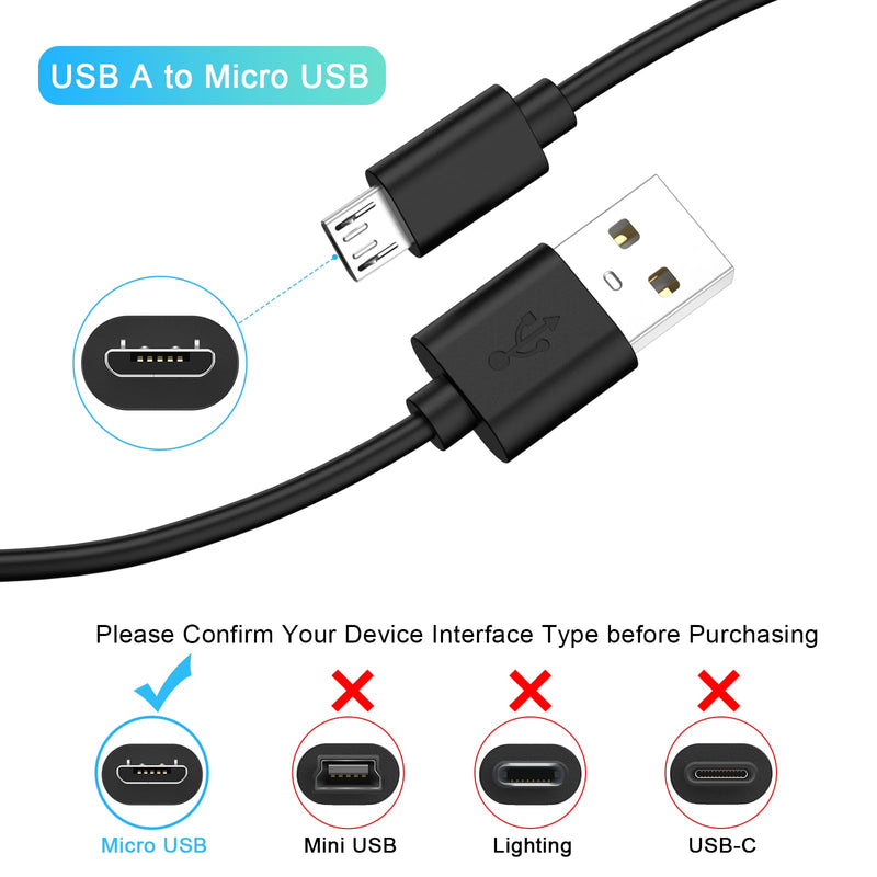 Micro USB Charger for Kodak Pixpro Astro Zoom L-8 AZ401 AZ405 AZ252 AZ901 FZ152-RD FZ53-RD FZ43 FZ45 FZ55 C123 C142 C183 C195, Tascam DR-05X DR-40X 22WL 70D Recorder Charging Cable Cord