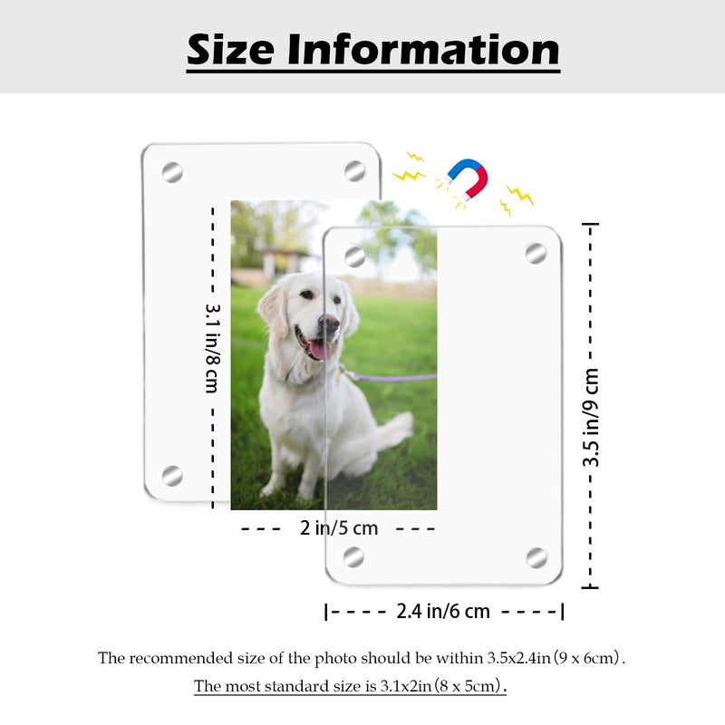 Photo Car Visor Clip, Acrylic Car Visor Picture Holder Magnetic Personalized Photo Holder Personal Picture Frame Car Accessories Gifts for Husband Boyfriend Dad Add Family Photos 3.5 x 2.4 inch (1 PC) 1PC
