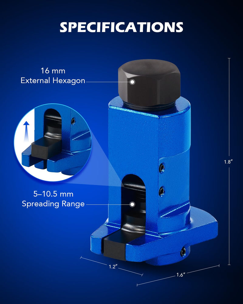Orion Motor Tech Strut Spreader Tool, Universal Suspension Strut Spreader Tool with 3/8 Drive Socket, 16 mm External Hexagon, and 5.0-10.5 mm Spreading Range Compatible with Audi BMW Mini Ford VW More