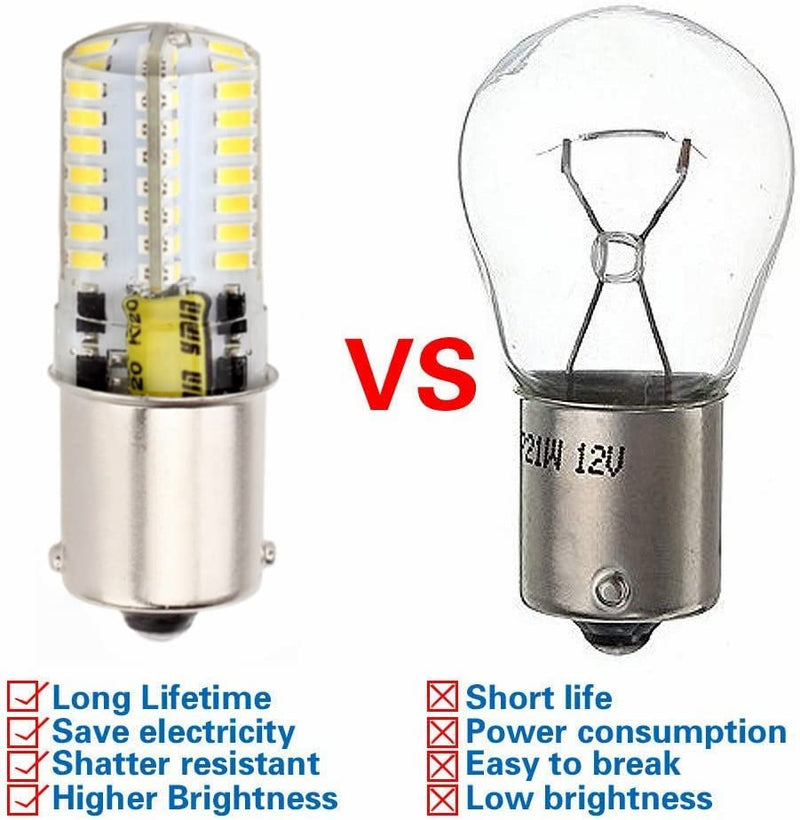 Ba15s Led P21w 1156 S8 Bulb 12V Ac/Dc 1141 Single Contact Base, Waterproof bulb, 6 Watt Cool White 6000K for RV, Reversing lights, Boat, Lawn tractors, Mower, Landscape Lighting. (Pack of 4) Ba15s-Day light White-4pcs