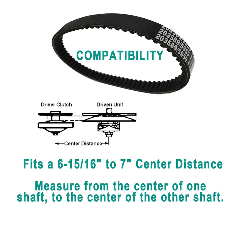 QYMOTO 3pcs 30 Series Go Kart Drive Belt 203589 for Coleman KT196 Go Cart CVT Torque Converter Belt Fits CK196-T,Manco 5959, Comet 203589 Asymmetrical Belt Murray 12-8487