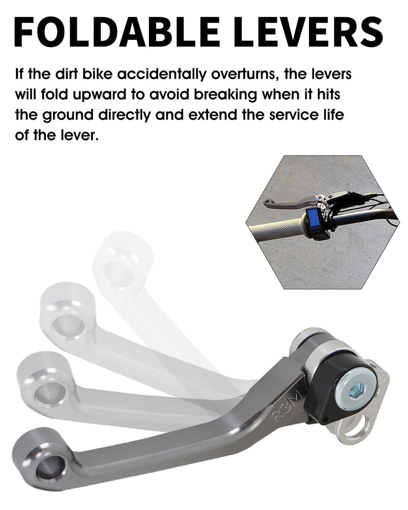 JFG RACING Brake Levers for Surron Light Bee,Foldable Adjustable Clutch Lever Handle Levers Replacement for Electric Dirt Bike Sur Ron Light Bee X/Light Bee S/X160/X260-Titanium