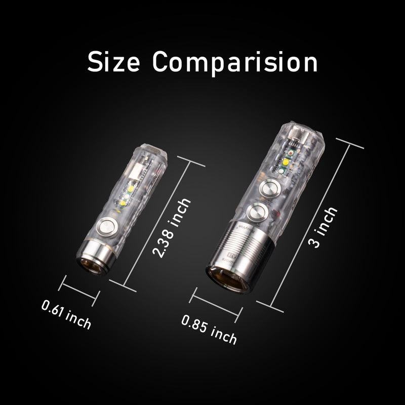 RovyVon Aurora A28 2nd USB-C EDC Flashlight, 6500K Cool White Max 1000 Lumen, 850mAh Rechargeable Small Flashlight, with Red/White/ 365nm Sidelights, Momentary On, Ideal Flashlight for Camping Silver (Sidelight: UV+Red+White)