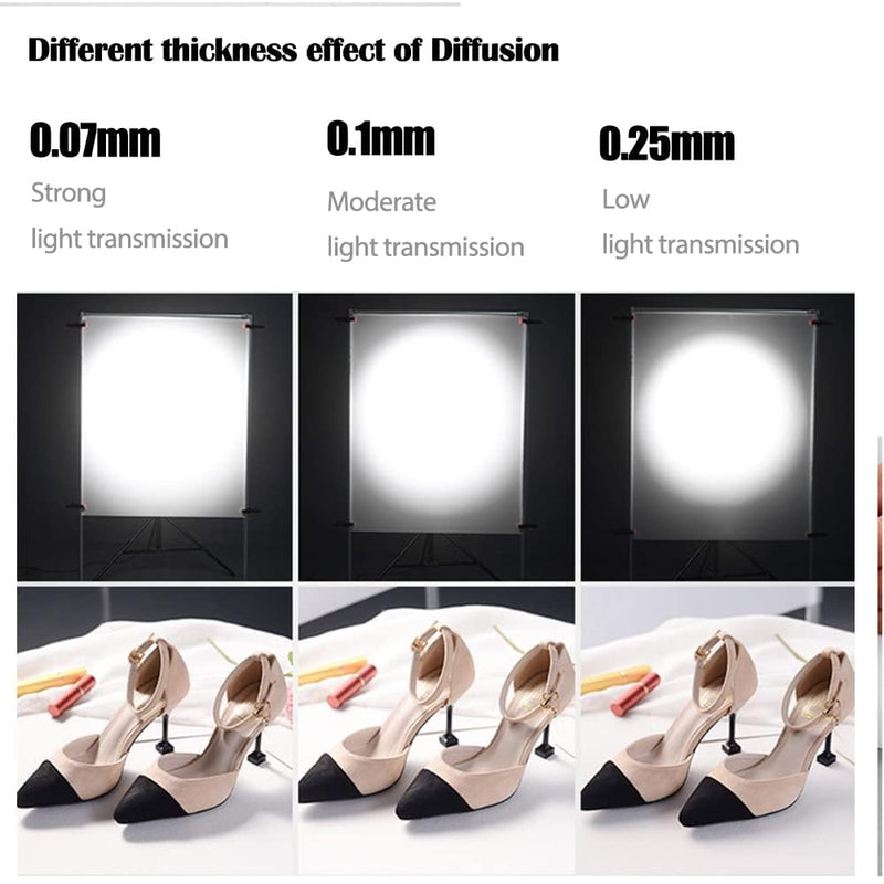 Lighting Diffusion Film Sheet 6 Packs Kit 15x19inches/ 40x50cm Diffuser Filter Gel Roll for Soften Led Flash Strobe Light Photography Video