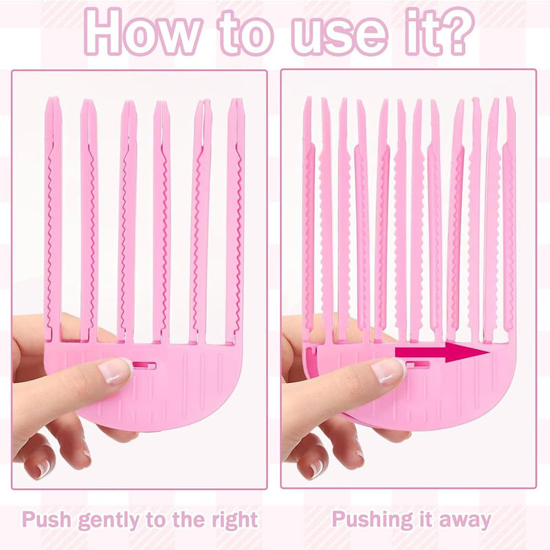 2 x hair curlers for the hairline, fixed hair clips for the forehead, volummi hair band