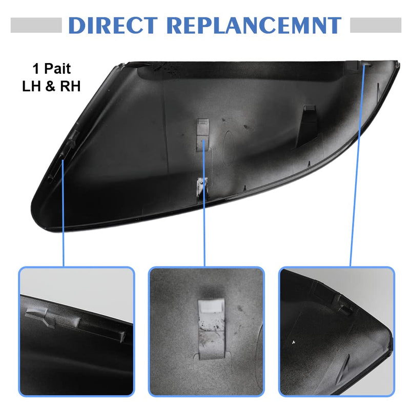 1 Pair Glossy Black Side Mirror Cover Cap Housing Compatible with Honda Civic 2016-2019 2020 2021 Honda Insight 2019-2021, Direct Replacement