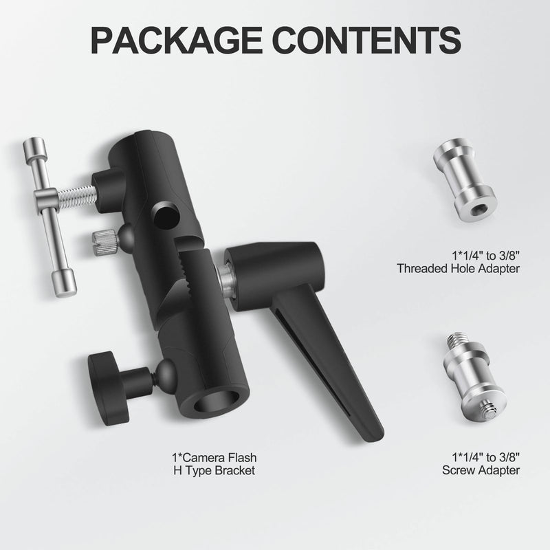 WELLMAKING Flash Speedlite Bracket for Camera - Swivel Design with Umbrella/Reflector Mount, Compatible with Canon, Nikon, Pentax, Olympus, Nissin, Metz and More