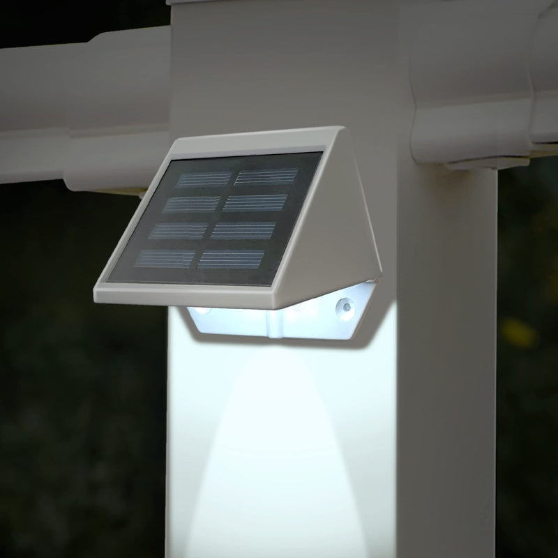 Classy Caps Solar Deck & Wall Lights, Model SL179, White - High Performance, Energy Efficient, Weather-Resistant, Durable Cast Aluminum, Outdoor Solar Lights, Durable Design, Easy Installation 3.5 x 2.5 x 3