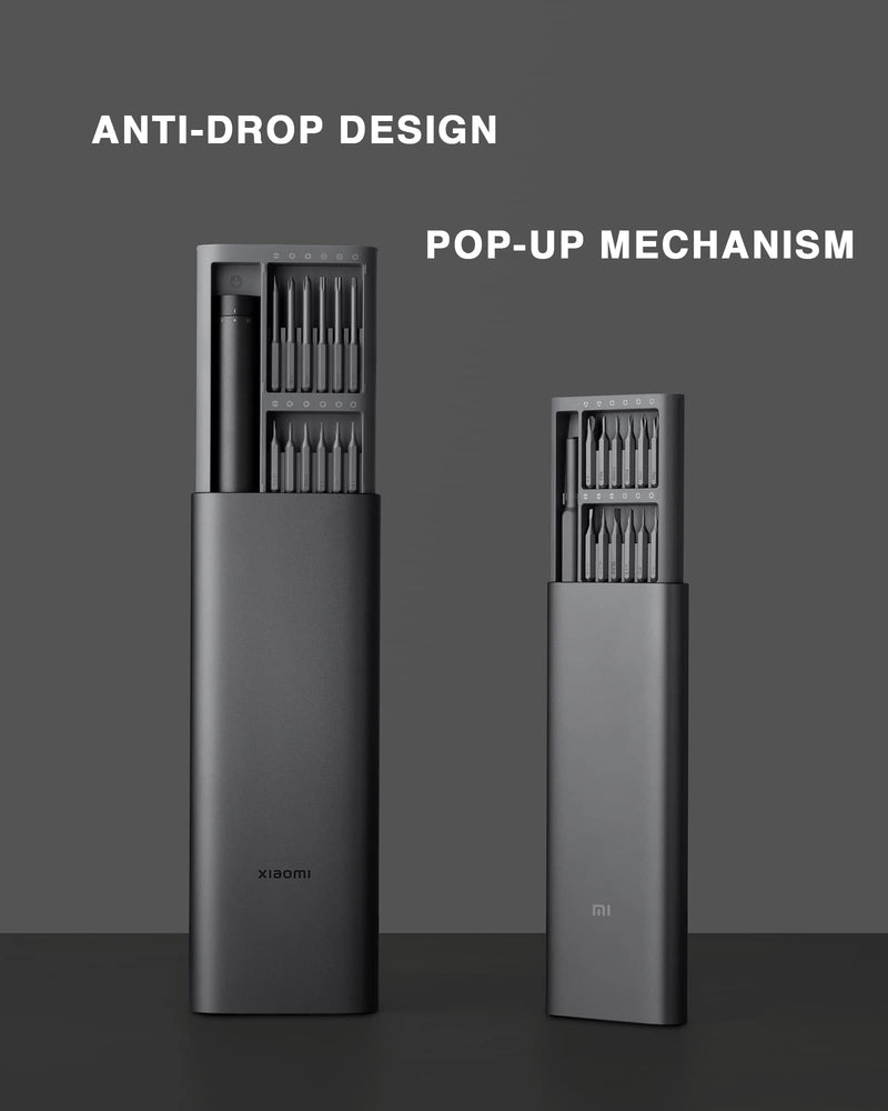XIAOMI Electric Precision Screwdriver, All-Metal Gearbox, Powerful Magnetic Motor, Rechargeable Lithium Battery, S2 Steel Screwdriving Bits, Type-C Charging, Aluminium Alloy Case, Grey