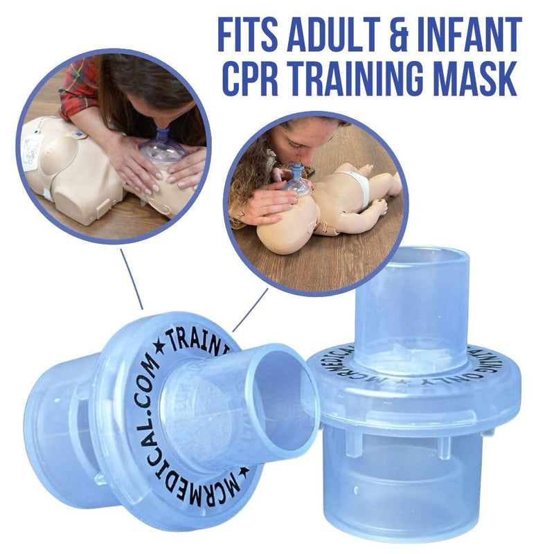 CPR Training Valves – 100 Pack Disposable One-Way Replacement Valves for CPR Manikins & Rescue Masks | Airway Filters for CPR, First Aid & AED Training | MCR Medical Supply