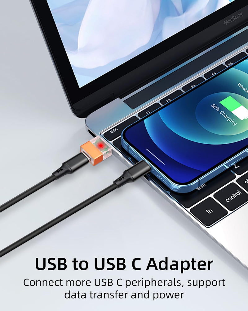 GELRHONR USB C to USB Adapter, Type C Female to USB Male Adapter USB 3.0 High Speed Data Transfer,4 Pack Type C F to USB M