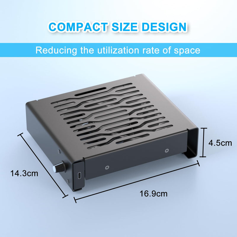 Quiet 120mm USB Fan, Aluminum Stand with Cooling Fan, Compatible with Mac mini - Desktop Organizer for Router, TV Box, Mini PC, Switch- Heat Dissipation Design for Home/Office Use (TF-120) TF-120