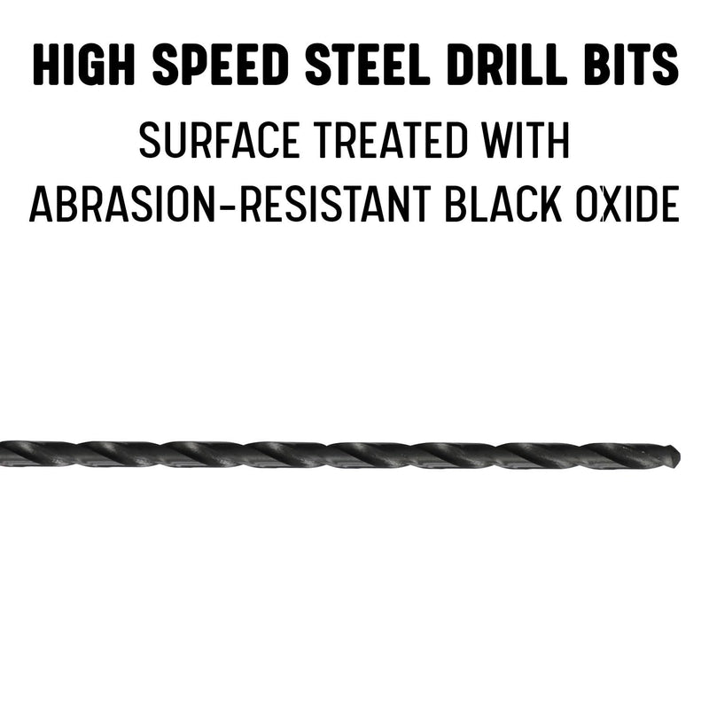 Drill America 5/8" x 12" High Speed Steel Extra Long Drill Bit with 1/2"Shank, DWDDL Series 12" Length, Reduced Shank 5/8"