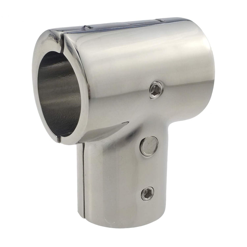 Heavy Duty 316SS Boat Hand Rail Fitting- Polished 90 Degree T/Tee Hinged/Split Fitting 1" Tube 2PCS FOR 1" TUBE