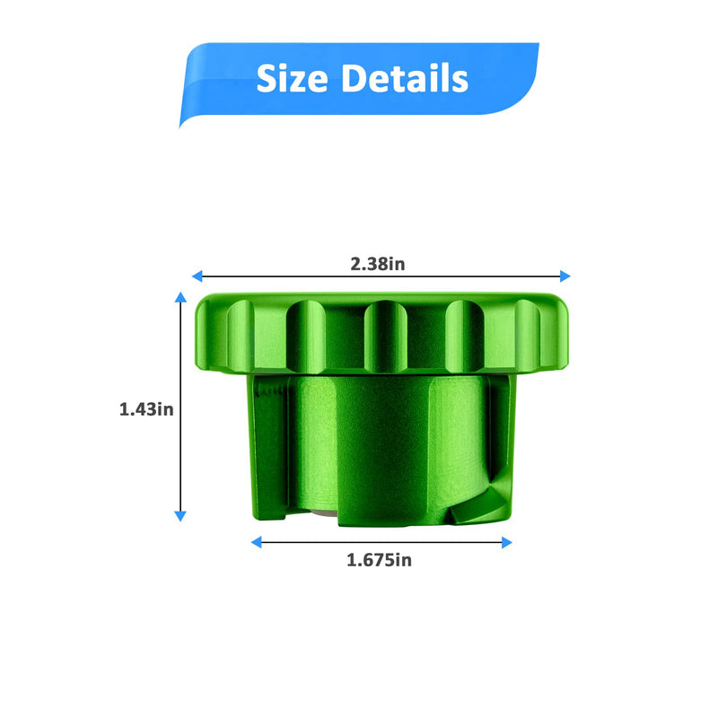 Wsays Green Magnetic Diesel Fuel Cap 6061 Aluminum Compatible with Dodge Ram 1500 2500 3500 2019-2025 Replace Part 82215782