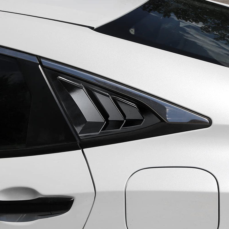 Rear Side Window Louvers Compatible for Honda Civic Sedan Accessories 2021 2020 2019 2018 2017 2016 Sport Style Air Vent Scoop Cover (Gloosy Black) Glossy Black
