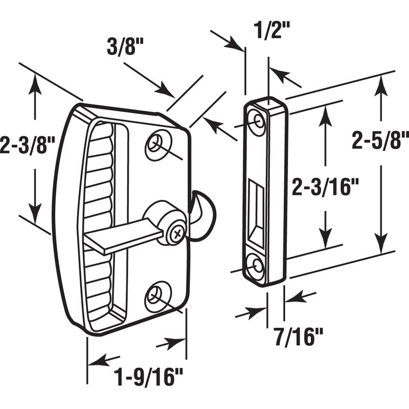 Prime-Line A 105 Screen Door Latch and Pull, Chrome (Single Pack)