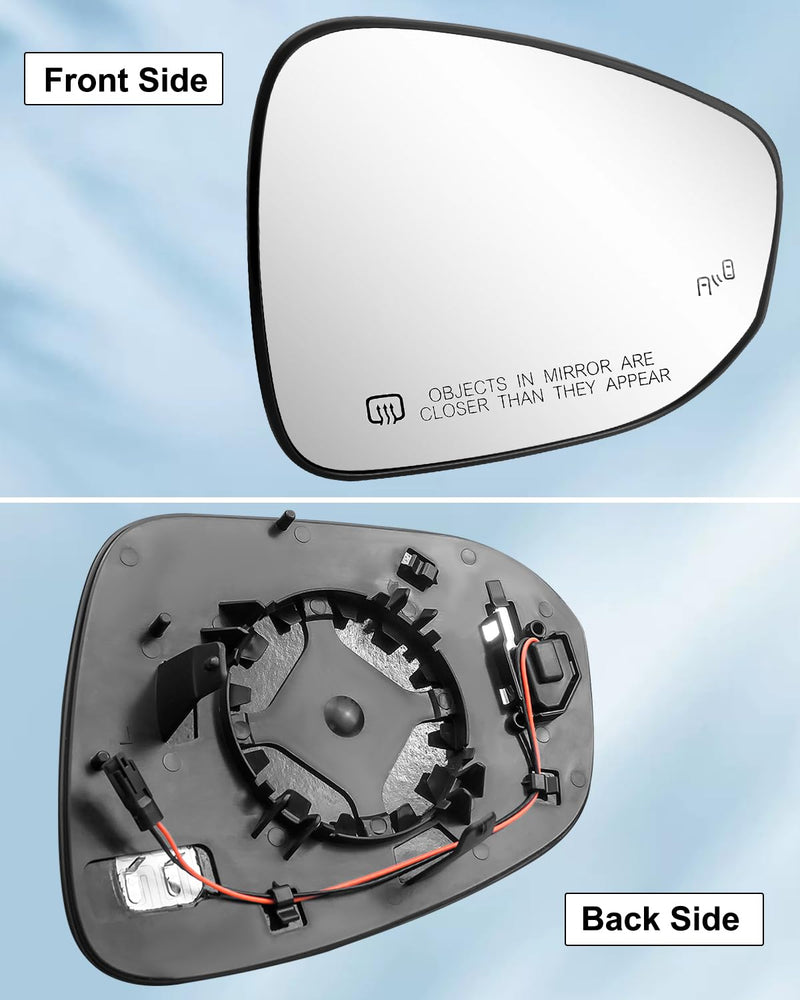 Passenger Right Side Mirror Glass with Heat Blind Spot Fit for Toyota Highlander 2020-2024, Car Rearview Mirror Glass with Rear Holder