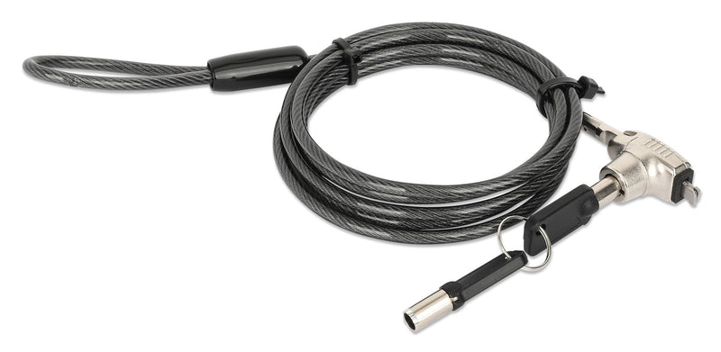 Manhattan Keyed Laptop Lock -with Long 6 ft Security Cable, Strong Cut Resistant Steel, 2 Keys Included - for Computer, Notebook, Displays, Projector – Lifetime Mfg Warranty- 440486
