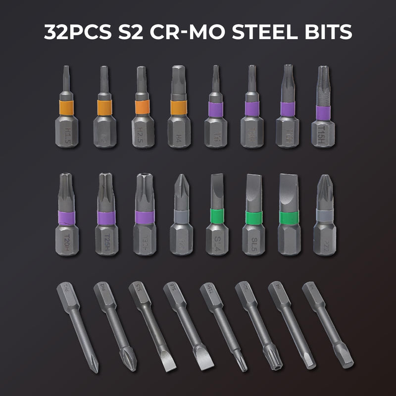 33 in 1 Magnetic Screwdriver Set, Ratcheting Screwdriver Set with Multi Bits & Extension Bar, Handy Repair Tool Kit for Electronics, Computer, Phone, Bicycle, Furniture, PC, Watch & DIY Projects
