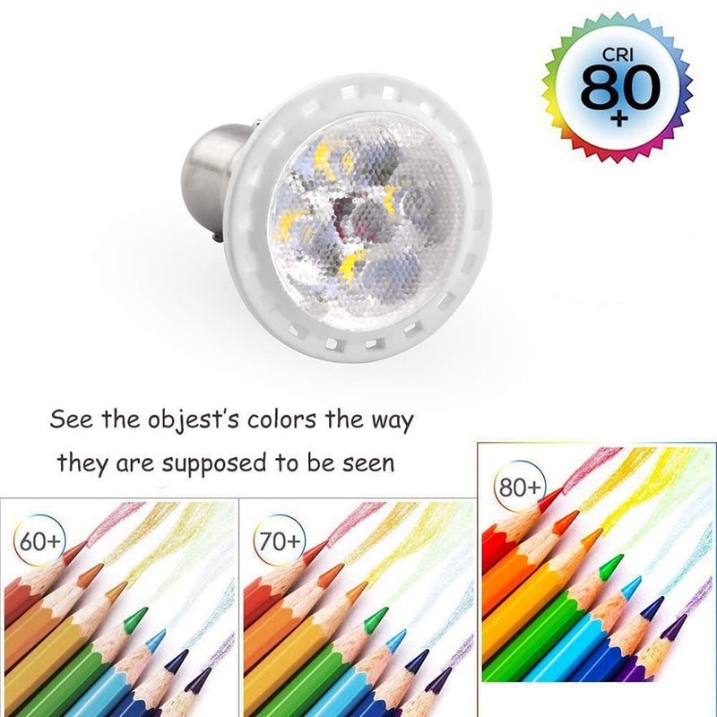 ALR12 BA15D LED Elevator Light - 6435/FR 12V BA15D Frosted Light Bulb 30W Halogen Replacement ALR12 Flood Light for RV Camper Trailer Motorhome Boat Lighting, Daylight 6000K, 2-Pack 4W-2Pack
