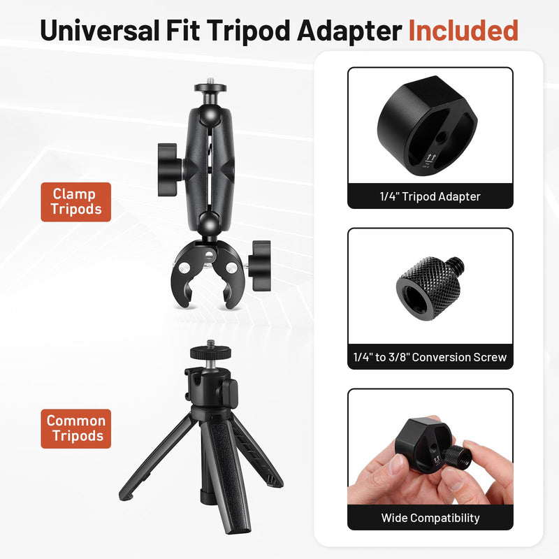 Canvcle Starlink Mini Tripod Adapter — 3-in-1 Mini Kickstand & Pipe Adapter & Tripod Adapter, Replacement Mount Works for Starlink Mini (1/4" - 3/8"), Fits Tripods, Camera Stands & Clamp Mounts