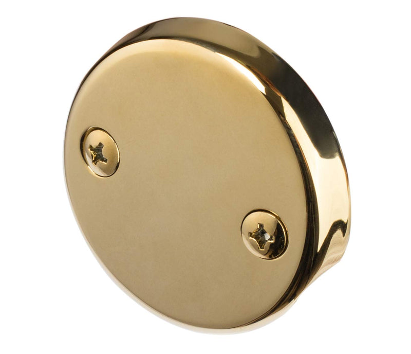 Artiwell Lift & Turn Tub Trim Set with Two-Hole Overflow Faceplate, All Brass Bathtub Conversion Kit Assembly with 2-Hole Overflow Face Plate and Universal Fine/Coarse Thread (Polished Brass) Polished Brass