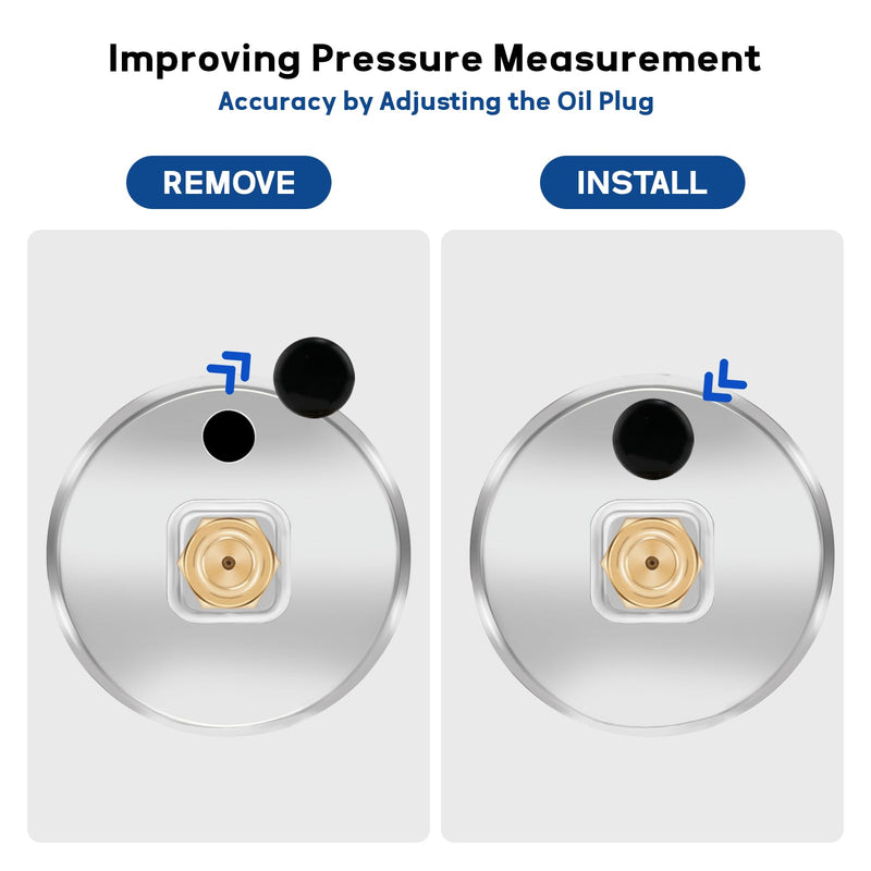 MEASUREMAN 1.5" Liquid Filled Fuel Pressure Gauge, 0-100 PSI Range for Accurate Tuning - Stainless Steel Case with a 1/16" NPT Center Back Mount