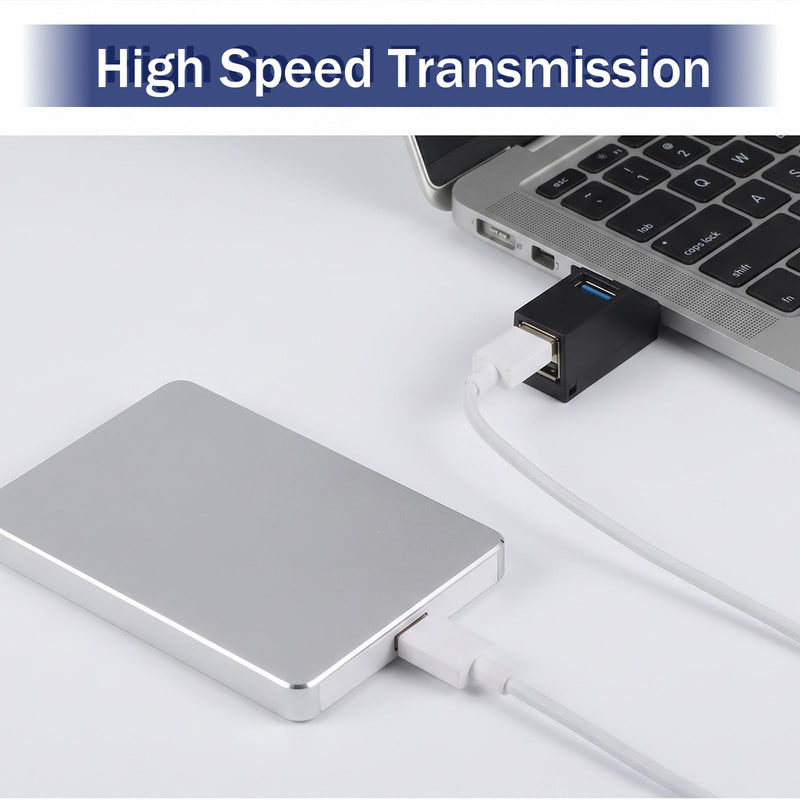 2 PCS USB Hub, 3 Ports USB Adapter High Speed Car USBs 3.0 Splitter Portable USBs Splitter 1 in 3 Out Male to Female Expansion Adapter Plug and Play for Notebook Pc, Flash Drives, Mobile Hdd, Radiator