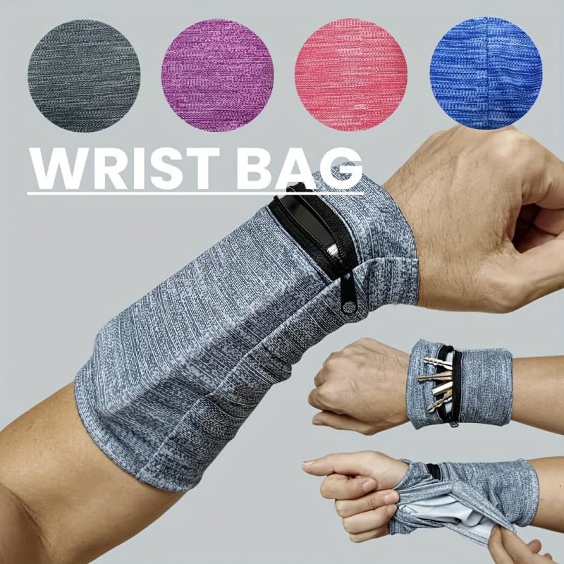 Running Armband for Men and Women – Mini Wrist and Arm Phone Pouch for Outdoor Sports, Keys, Fitness and Daily Exercise (Grey) Grey