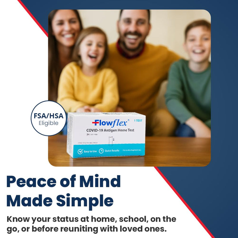COVID Home Test Kit by Flowflex, Rapid Results in 15 Minutes, Trusted OTC COVID-19 Antigen Testing Kit, FSA and HSA Eligible, Easy to Use & No Discomfort, 1 Pack 1 Test 1 Pack, 1 Test