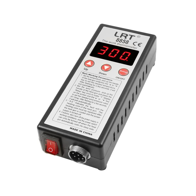 LRT 8858 Hot Air Rework Station, Digital Heat Gun for SMD Repair | Smart Sleep Mode / Auto Cooling Protection / Airflow Adjustment / Anti-Static Safety / Compact Space-Saving /