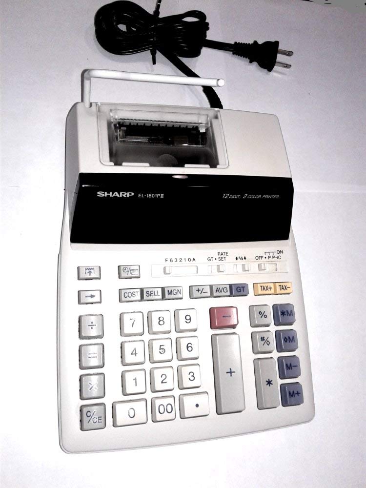 Sharp El-1801piii 12 Digit, 2 Color Printing Calculator