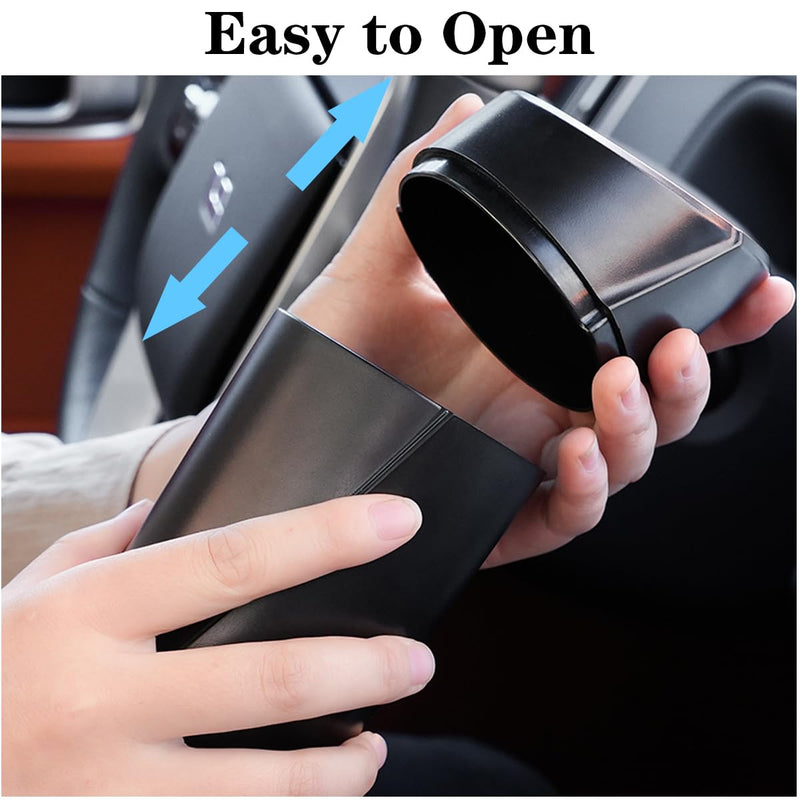 [AUSTRALIA] - Car Trash Can Bin with Lid - 2 Packs Car Garbage Can Cup Holder - Black Mini Leakproof Vehicle Trash Garbage Can Bin with 40pcs Trash Bags-Car Organizers and Storage for Front Back Seat Accessories Black,Black 1