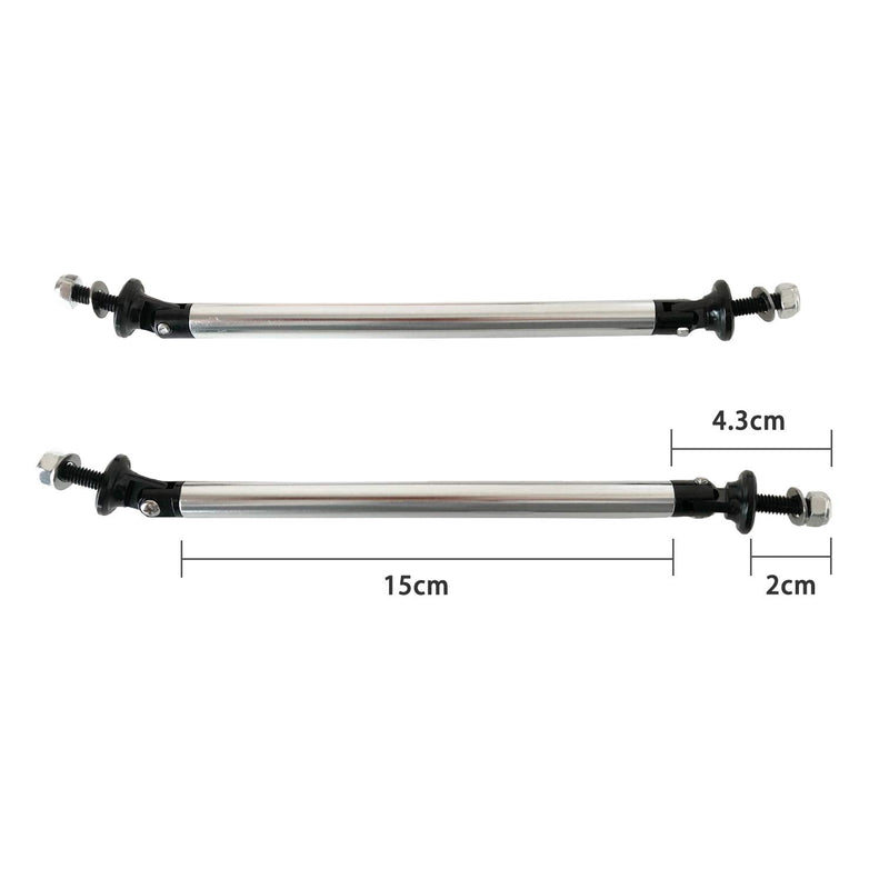 Splitter Rods,150mm Adjustable Front Bumper Lip Splitter Strut Rod Tie Support Bars,Silver 2pcs Silver 150mm