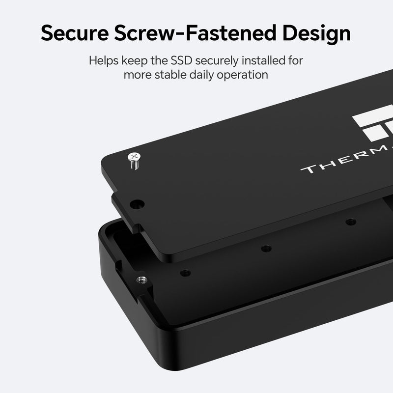 Thermalright M.2 NVMe SSD Enclosure HR-EB118 AC Black | USB3.2 Gen2 10Gbps USB-C External SSD Case, CNC Aluminum Housing, UASP/Trim/S.M.A.R.T, Thermal Pads, 2230-2280, Up to 8TB